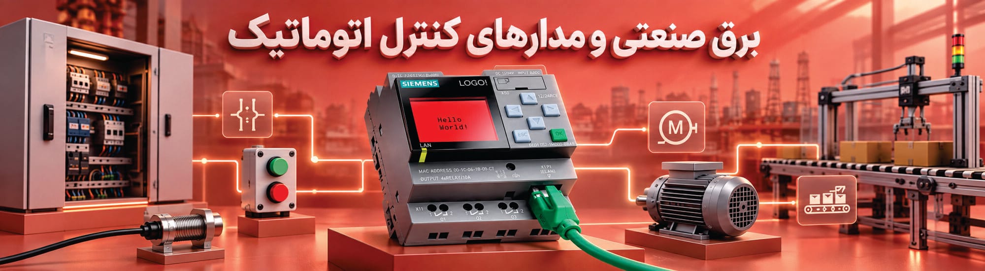 برق صنعتی و مدارات کنترل اتوماتیک و لوگو